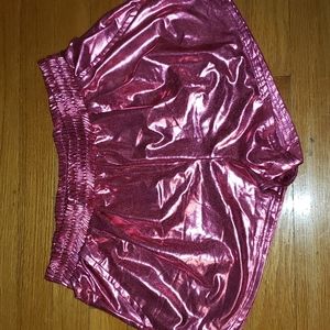 pink metallic shorts